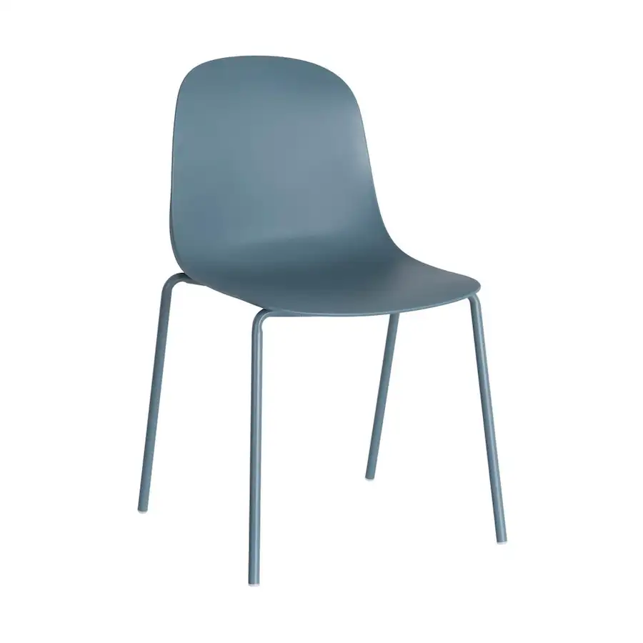 Chaise de jardin empilable en polypropylène Ixia 50 cm Bleu Gris