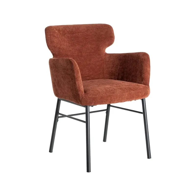 Lot de 2 : Chaise Tissu-Métal Ixia 59 cm - grenat, vue sur fond blanc