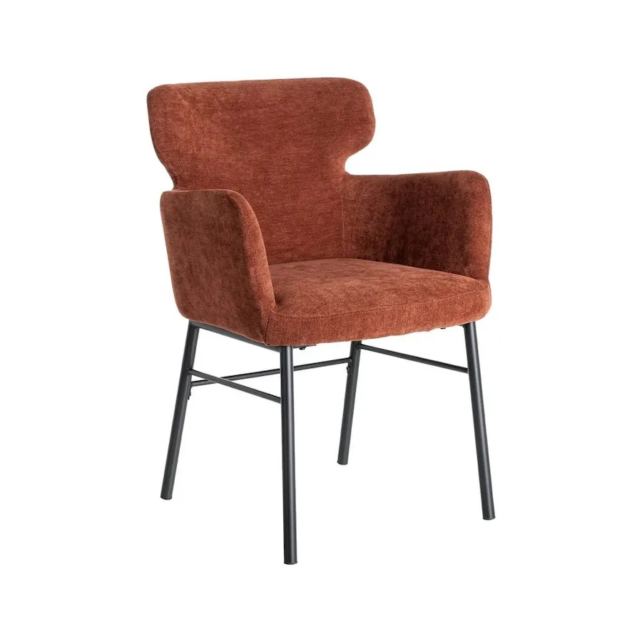 Lot de 2 : Chaise Tissu-Métal Ixia 59 cm - grenat, vue sur fond blanc