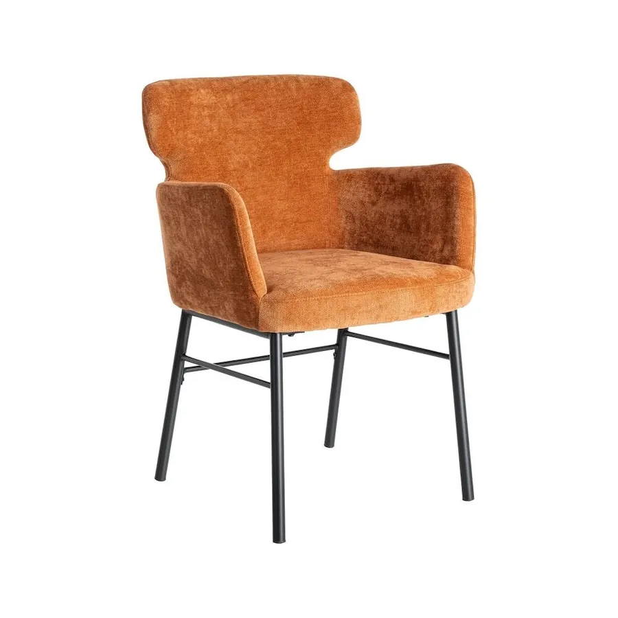 Lot de 2 : Chaise Tissu-Métal Ixia 59 cm - terracotta, vue sur fond blanc