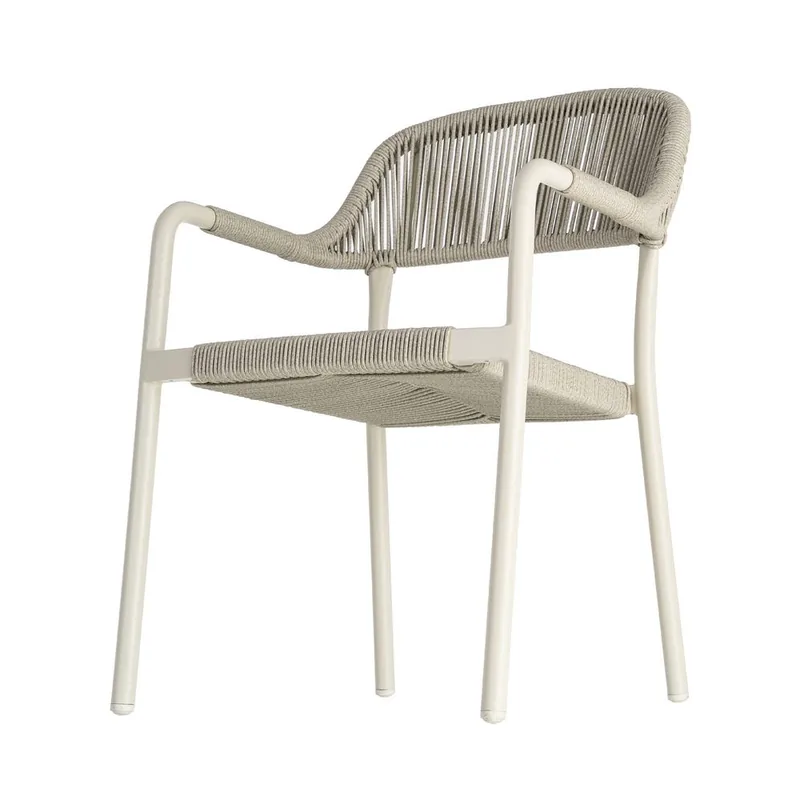Lot de 2 : Chaise Empilable Aluminium-Rotin Pe Ixia 57 cm