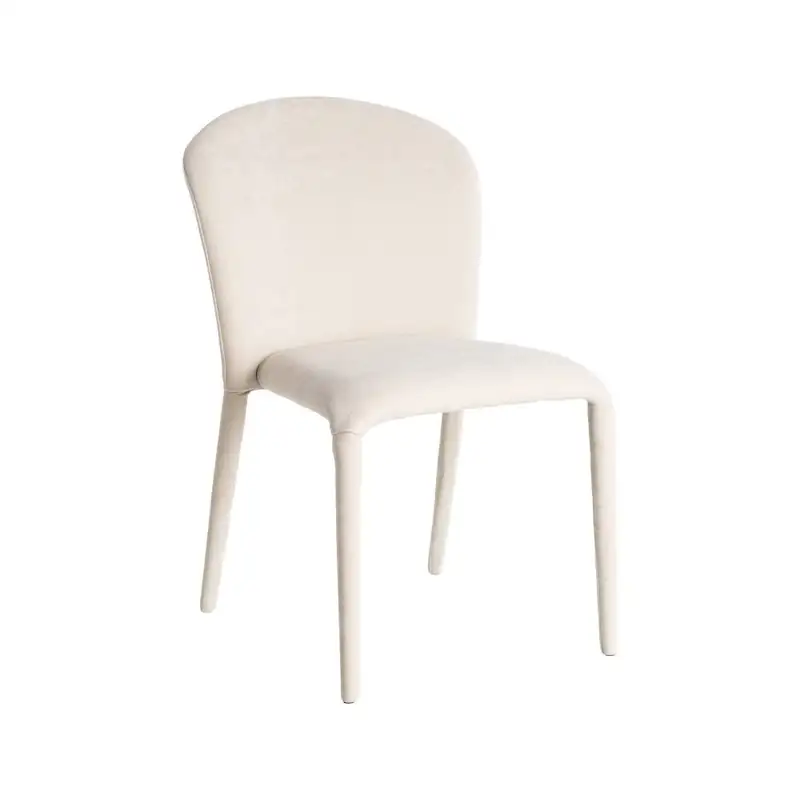 Lot de 4 : Chaise Empilable Tissu Chiné Ixia 50 cm - crème, vue sur fond blanc