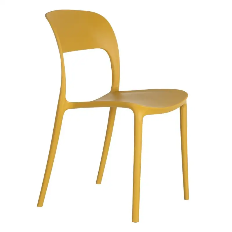 Lot de 4 : Chaise Empilable Polypropylène Ixia 43 cm - moutarde, vue sur fond blanc