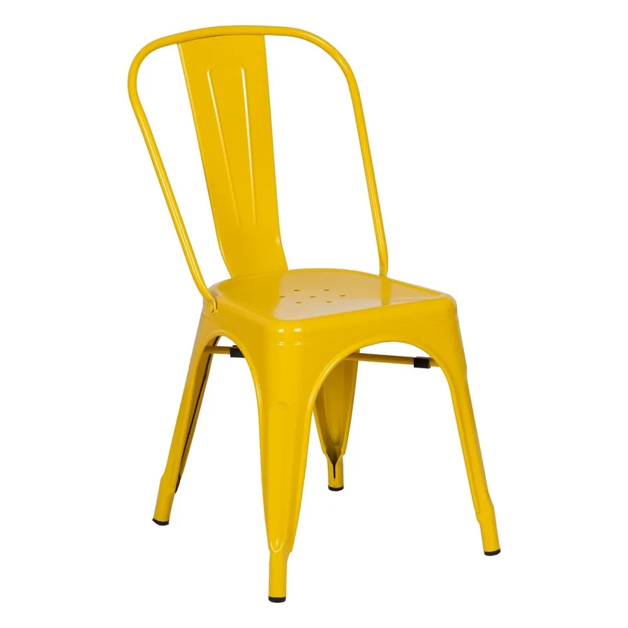 Lot de 4 : Chaise Empilable Métal Industrielle Ixia 45 cm