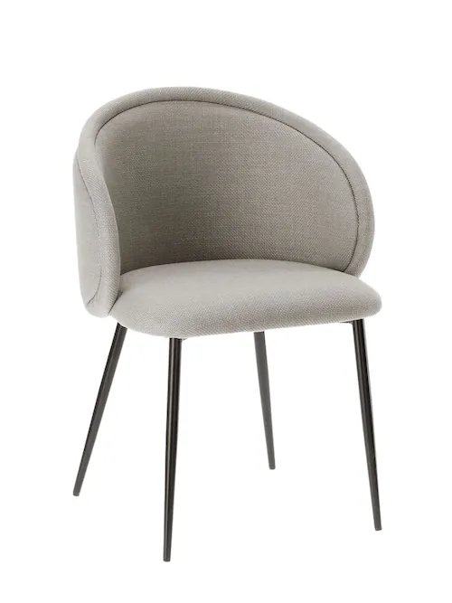 Fauteuil de table Bari en tissu et métal noir – Athezza