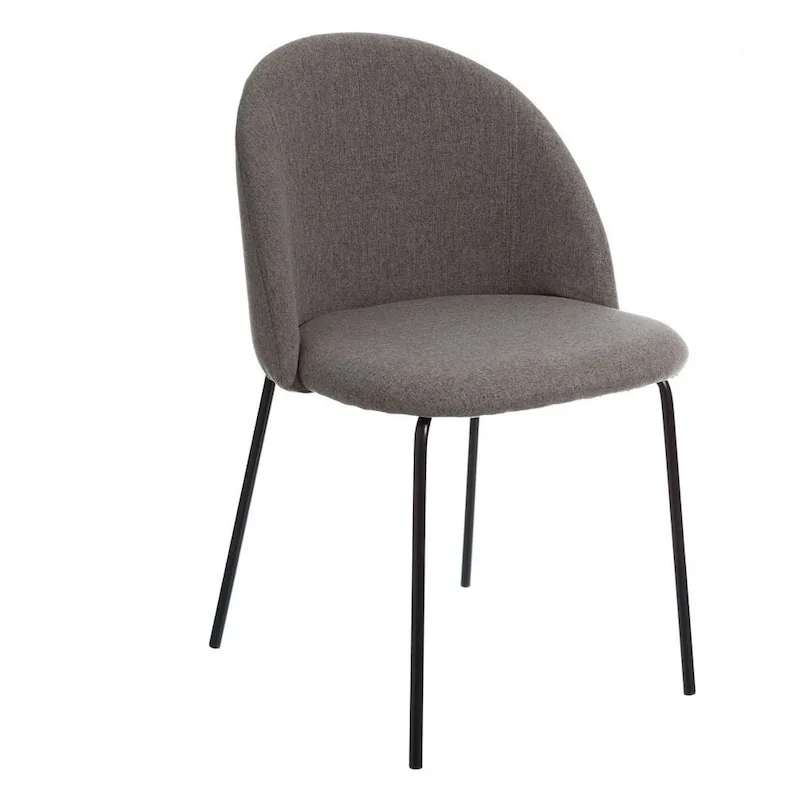 Lot de 2 : Chaise Aspect Lin et Métal Moderne Ixia 50 cm - gris, vue sur fond blanc