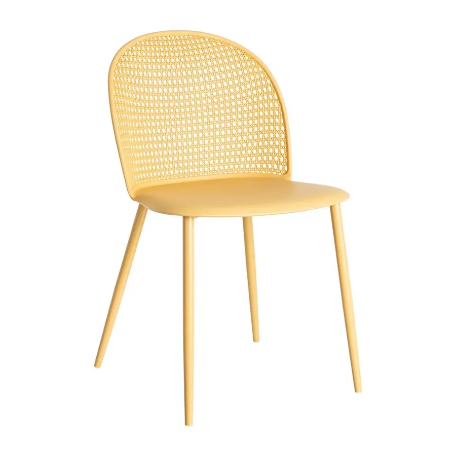 Chaise de jardin ajourée à pieds en métal Ixia 51 cm Jaune