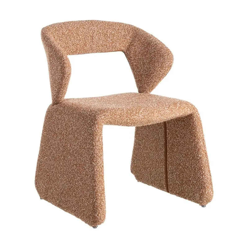 Chaise Bouclette Ixia, vue de face sur fond blanc
