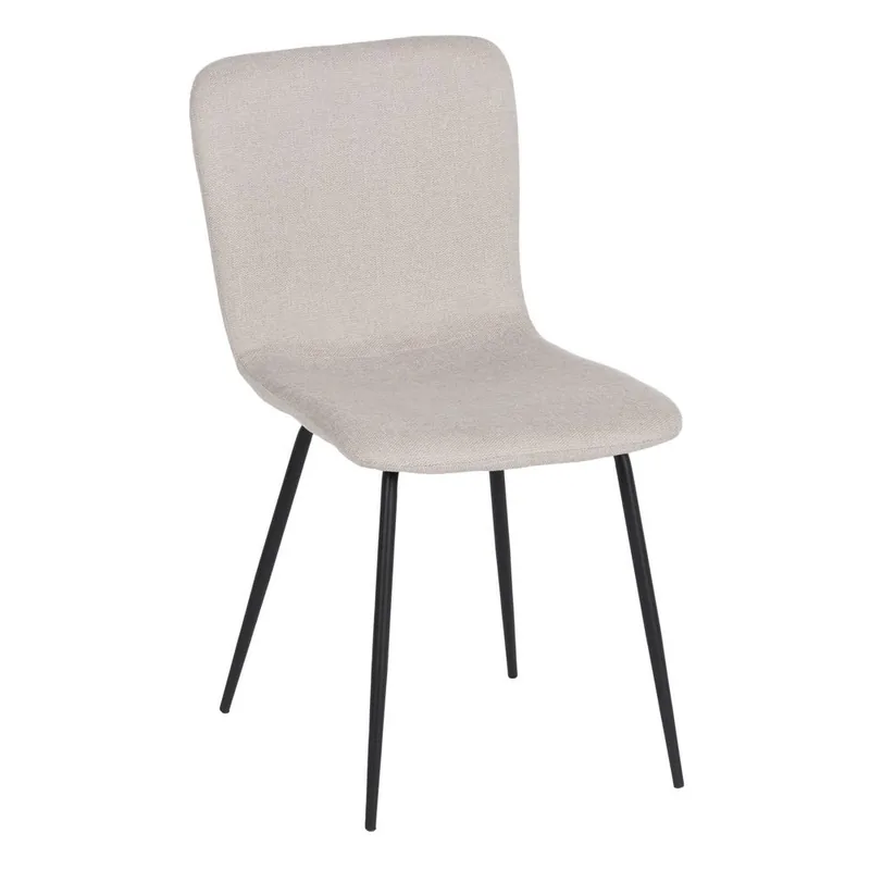 Lot de 4 : Chaise Crème Tissu-Métal Ixia 44 cm
