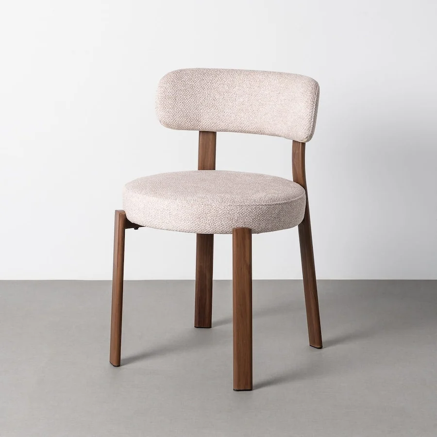 Chaise tissu chiné Ixia 51 cm, écru