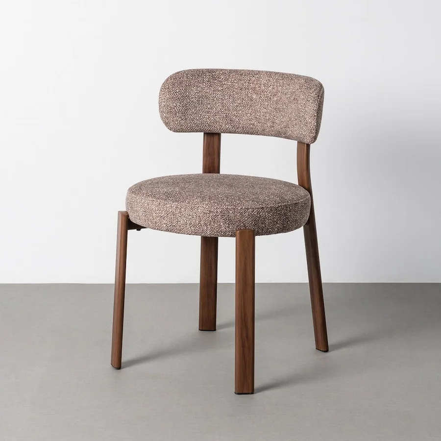 Chaise tissu chiné Ixia 51 cm, taupe