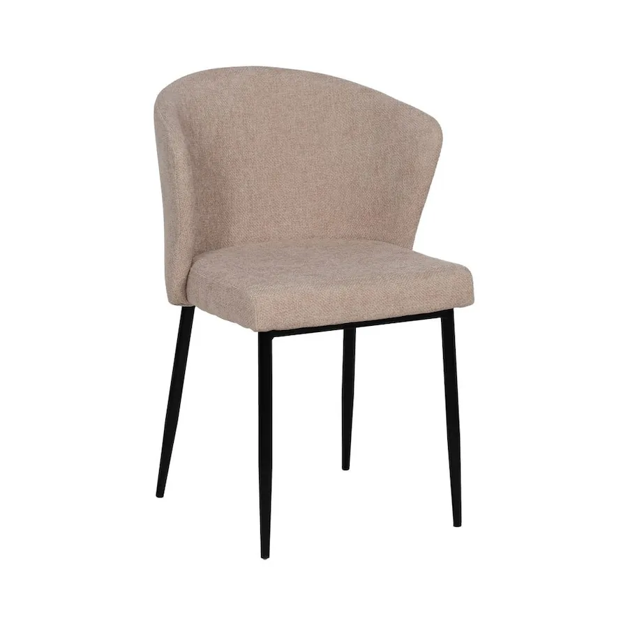 Chaise Tissu-Métal Ixia 52 cm, beige