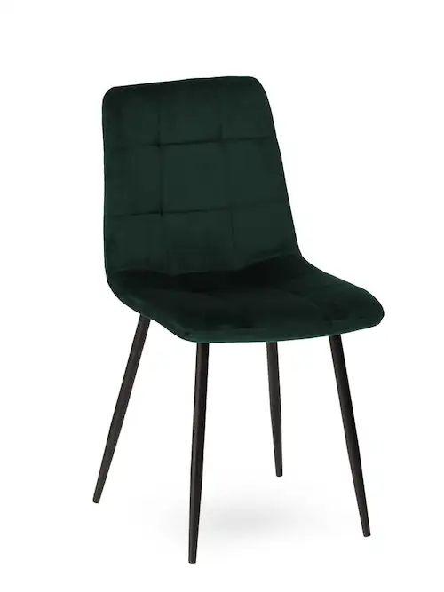 Chaise Manta en velours vert empire et métal noir – Athezza