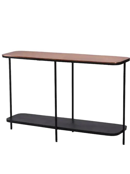 Console Eric en aluminium et fer, plateau cuivré – Athezza
