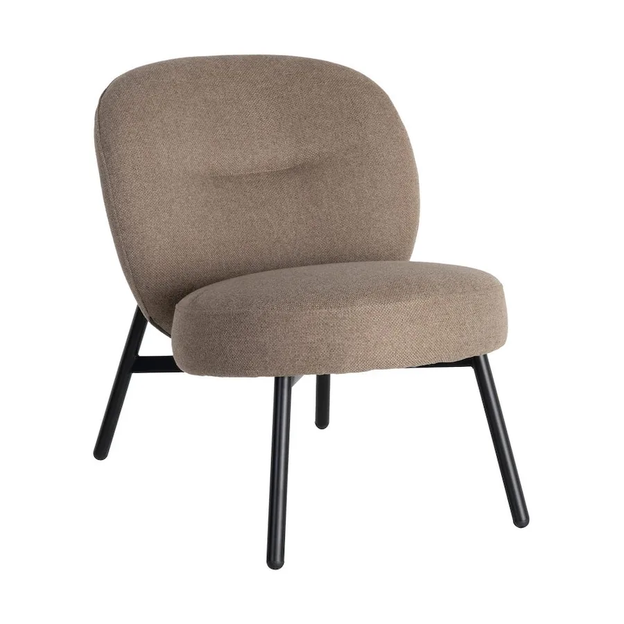 Fauteuil en tissu à dossier arrondi Ixia 59 cm Taupe