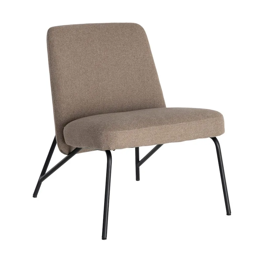Fauteuil en tissu à pieds en métal Ixia 62 cm Taupe