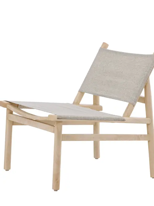 Fauteuil Millo en manguier à assise tissu, 65 cm