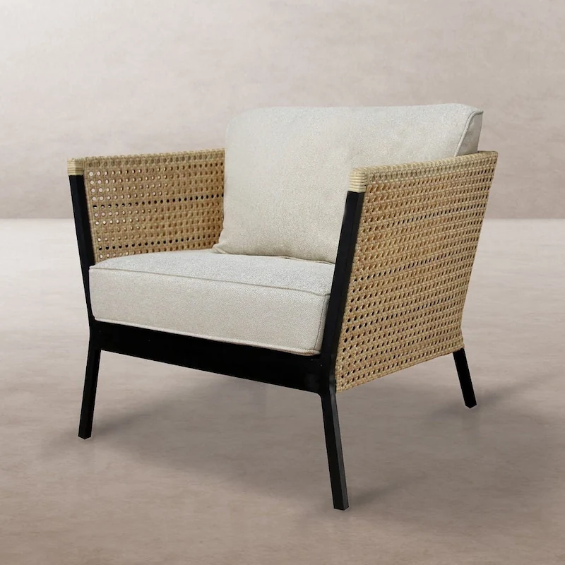 Fauteuil de jardin en aluminium à coussins déhoussables 81 cm