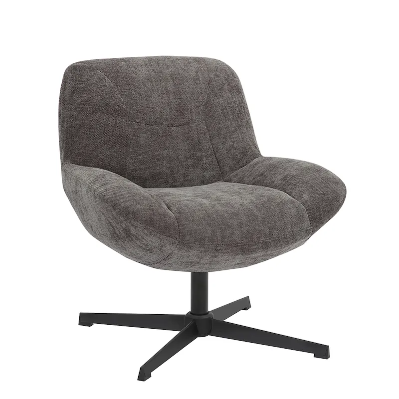 Fauteuil coque Smile gris foncé sur piètement étoile noir