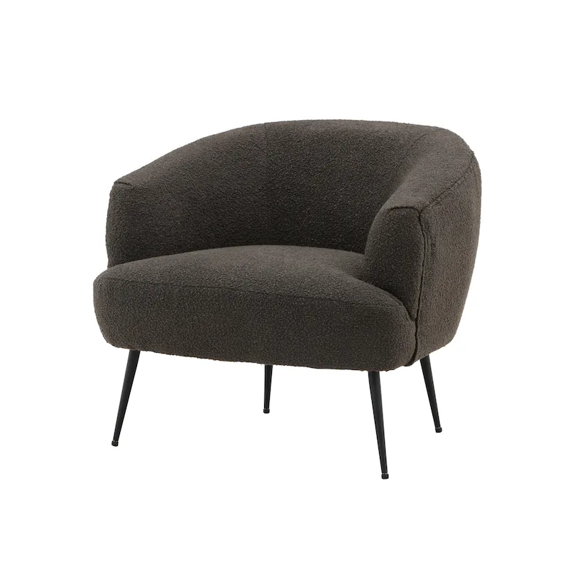 Trois quarts avant du tissu gris foncé, dossier courbe