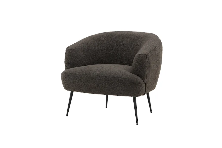 Trois quarts avant du tissu gris foncé, dossier courbe