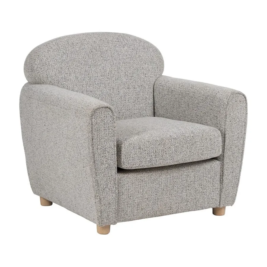 Fauteuil Tissu Chiné Ixia 81 cm, vue de face sur fond blanc
