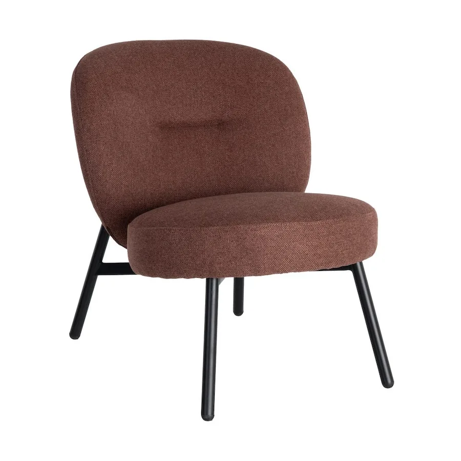 Fauteuil en tissu à dossier arrondi Ixia 59 cm Terracotta