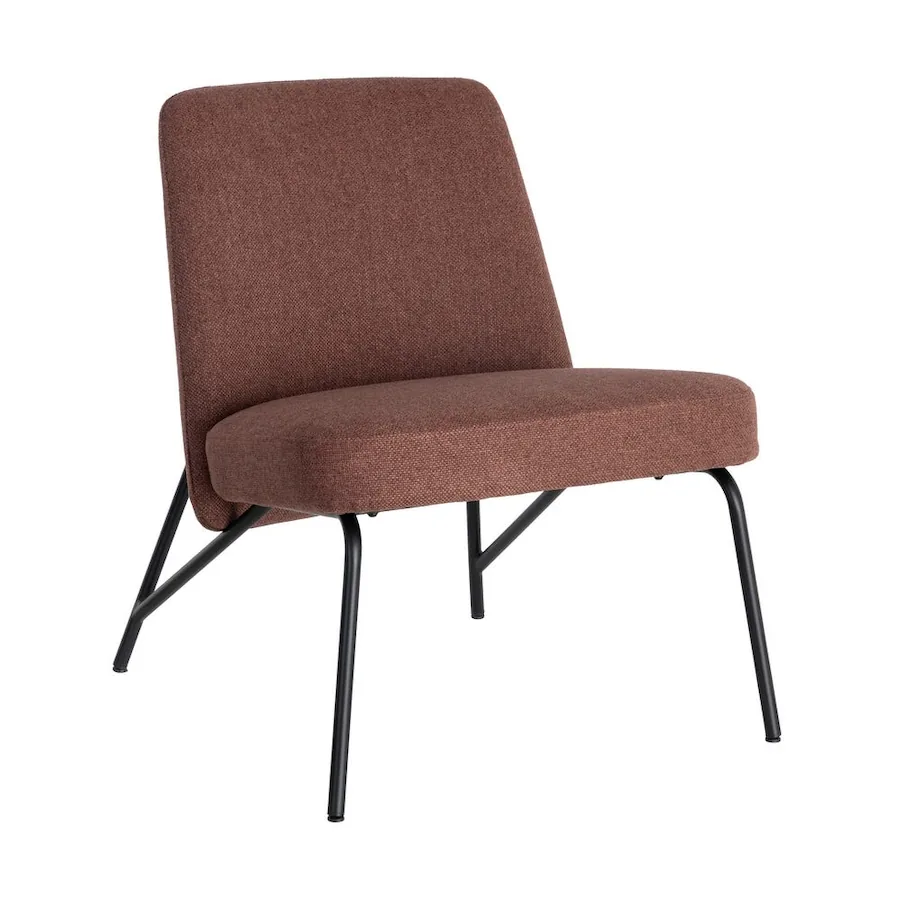 Fauteuil en tissu à pieds en métal Ixia 62 cm Terracotta