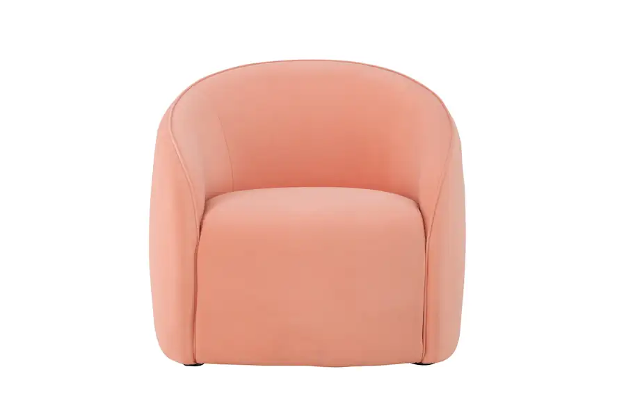 Fauteuil Neo pêche vu de face, dossier arrondi qui enveloppe l'assise