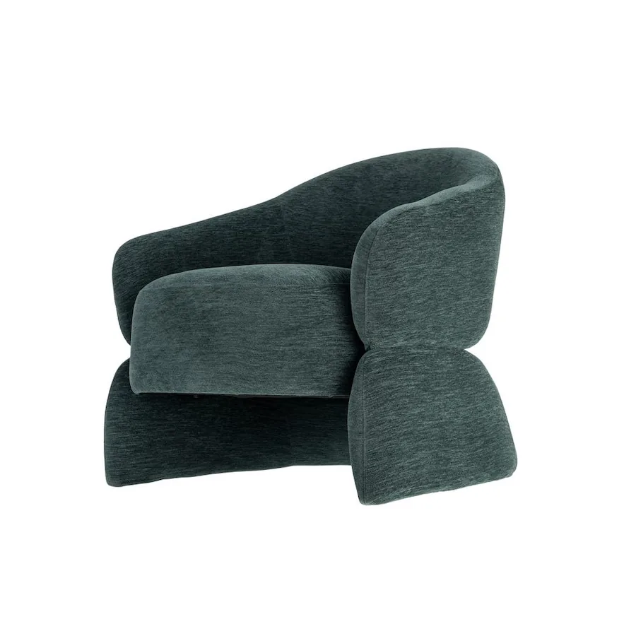 Fauteuil en chenille à dossier enveloppant Ixia 77 cm Canard