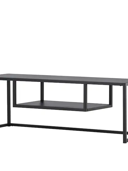 Meuble TV Riverside en métal noir à tablette, 120 cm