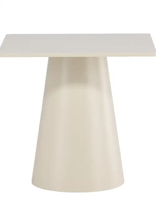 Table à manger carrée, pied central, 80 cm