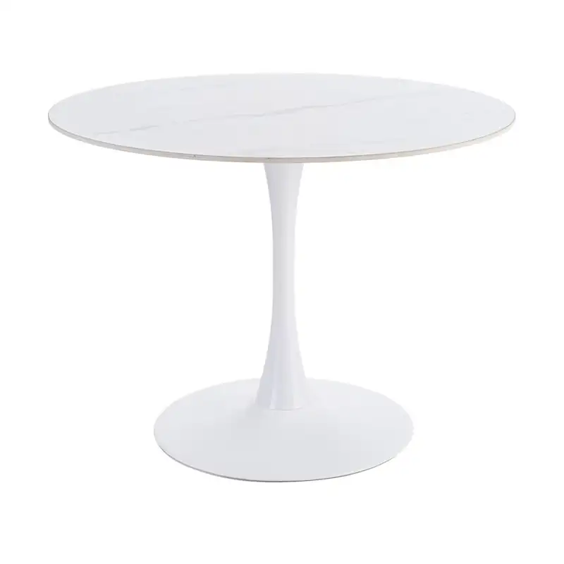 Table à Manger Pierre Frittée Ixia 100 cm - blanc, vue sur fond blanc