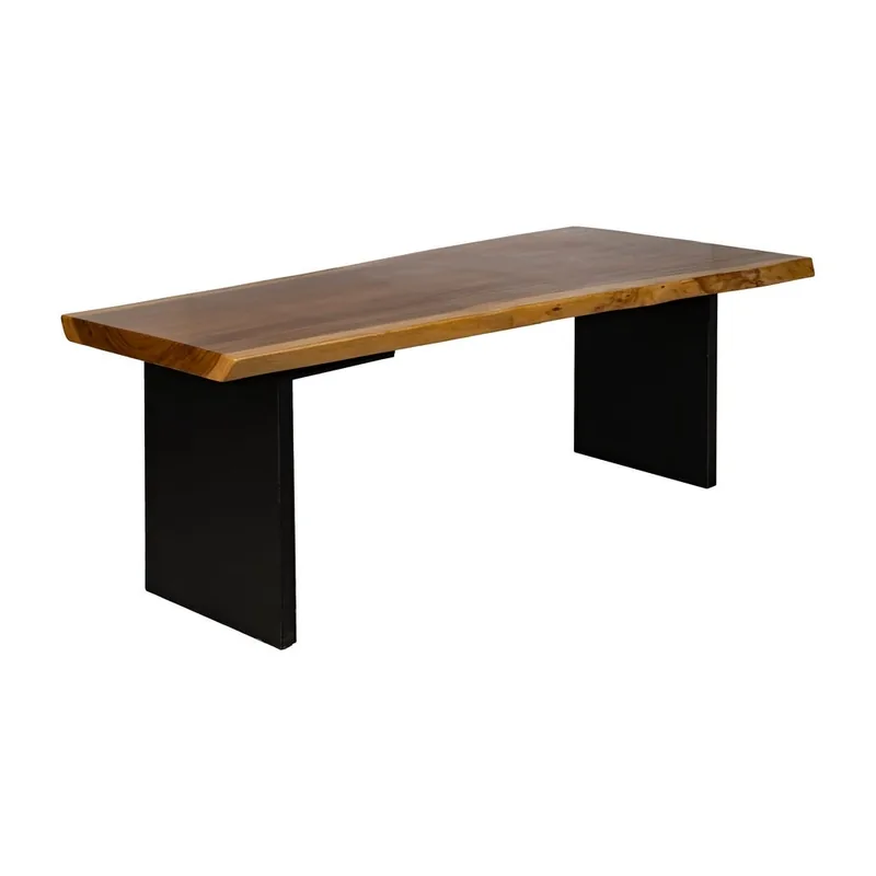 Table à Manger Marron Bois Métal Ixia 200cm