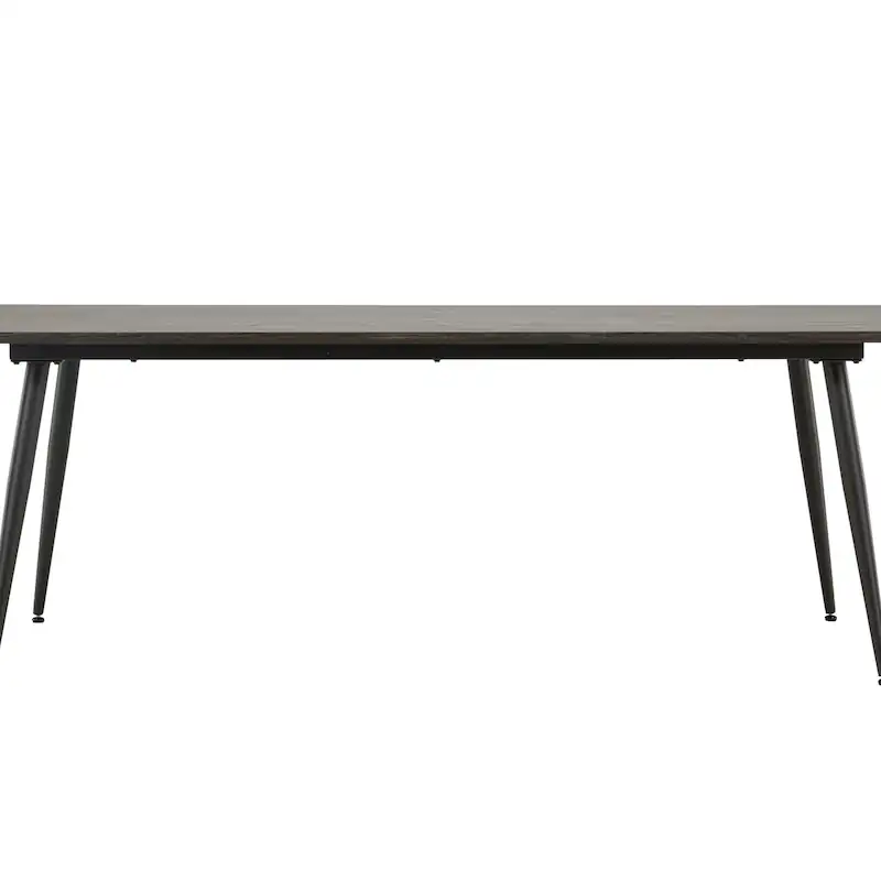 Table à manger rectangulaire Keholmen vue de face, plateau brun et pieds noirs