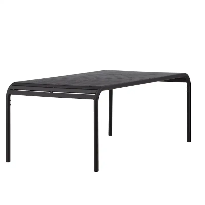 Table de jardin en aluminium Borneo vue de trois quarts, 200 cm de long