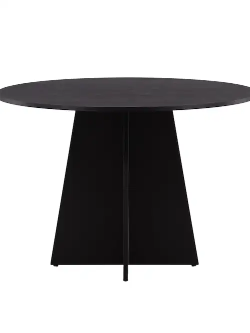 Table à manger ronde Bootcut noire, Ø 110 cm
