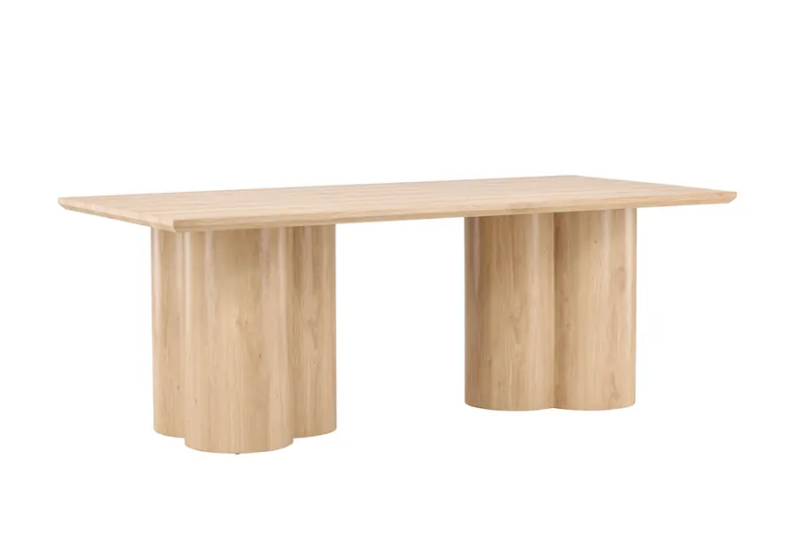 Table à manger Olivia avec pieds lobés, 210 cm, naturel