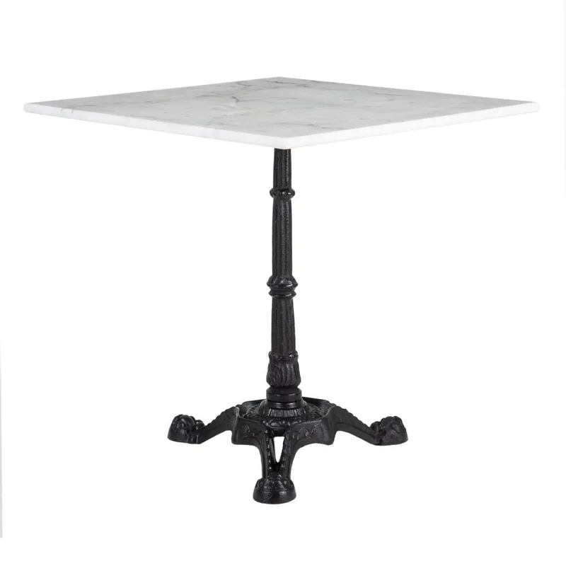 Table d'Appoint Marbre Blanc-noire Ixia 70cm