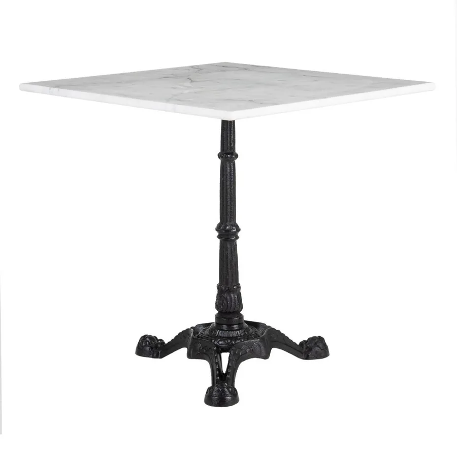 Table d'Appoint Marbre Blanc-noire Ixia 70cm