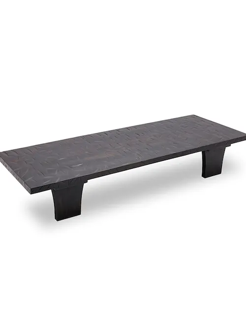 Table basse Vinh en manguier noir sculpté – Athezza
