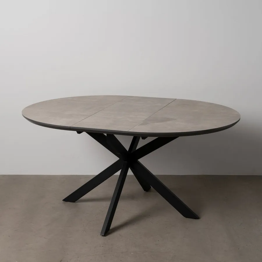 Table à Manger Gris-noir Extensible Ixia 120cm