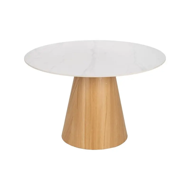 Table à Manger Marbre Blanc-naturel Ixia 120cm, vue sur fond blanc