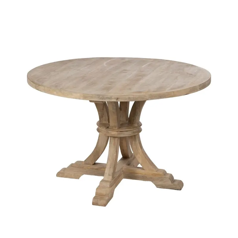 Table à Manger Manguier Blanc Ixia 120cm, vue sur fond blanc