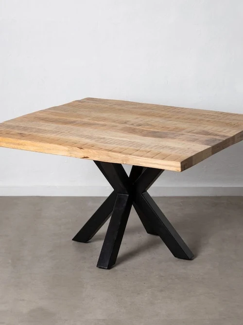 Table à Manger Manguier Naturel-noir Ixia 130cm