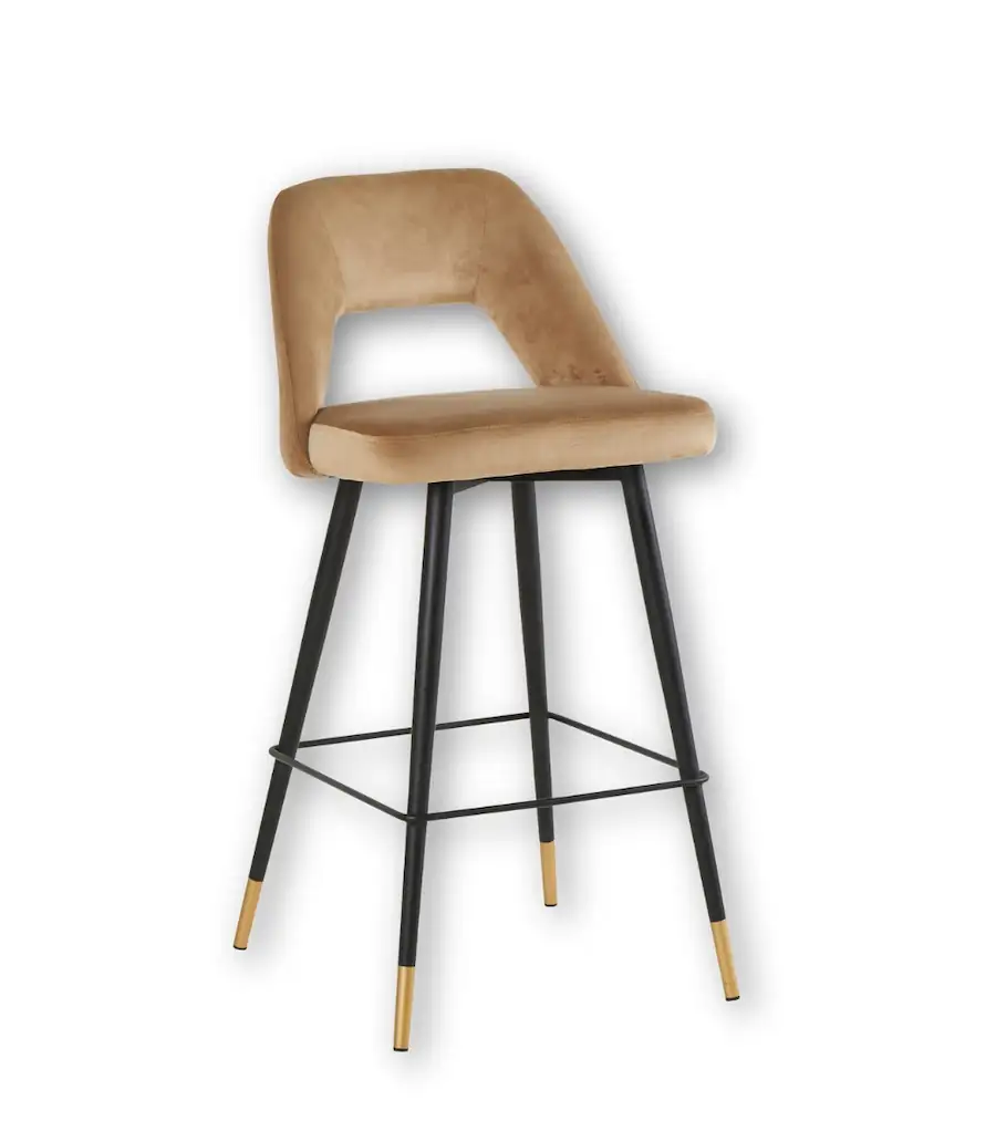 Tabouret de bar Gambetta à dossier ajouré, pieds métal – Athezza Weimar