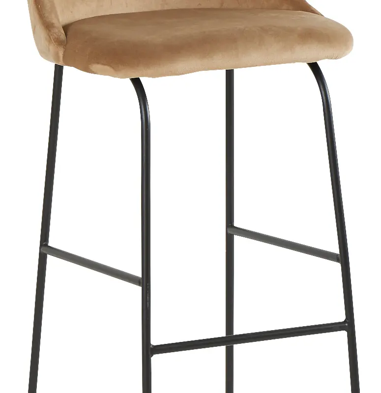 Tabouret Aéro en velours weimar, vu de trois quarts