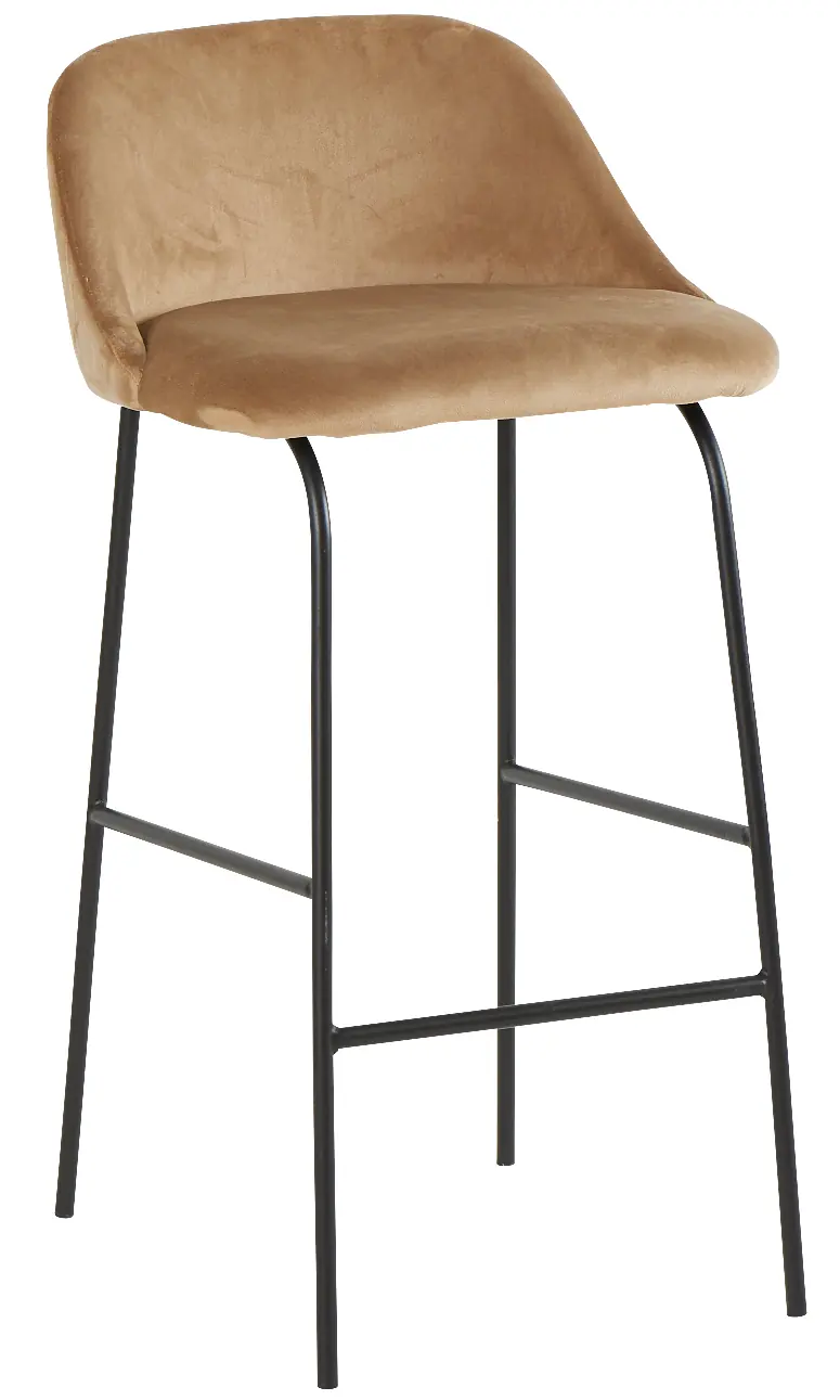 Tabouret Aéro en velours weimar, vu de trois quarts