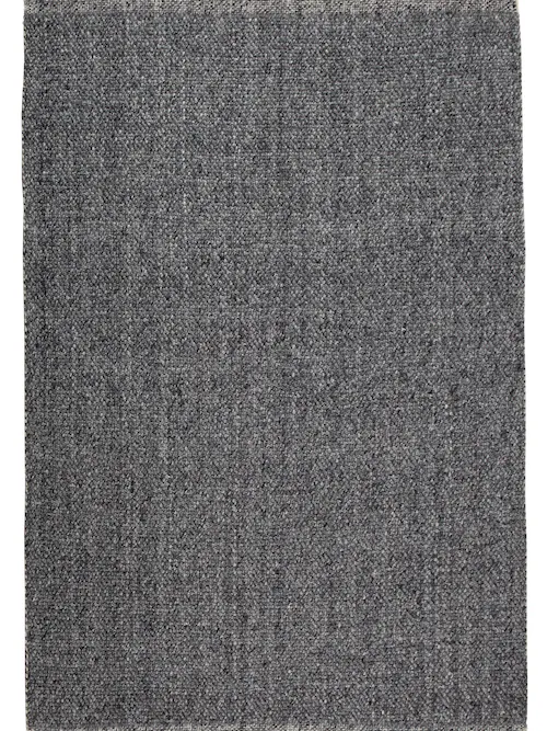 Tapis Kulti gris foncé à franges, vu de dessus